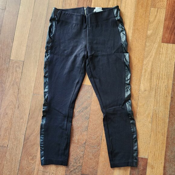 J. Crew Gigi Pants With Faux Leather Tuxedo Stripe Size 4 - Picture 2 of 10